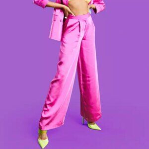 NWOT asos magenta satin trousers